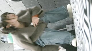 【廁拍】極品黑絲 白虎逼-14